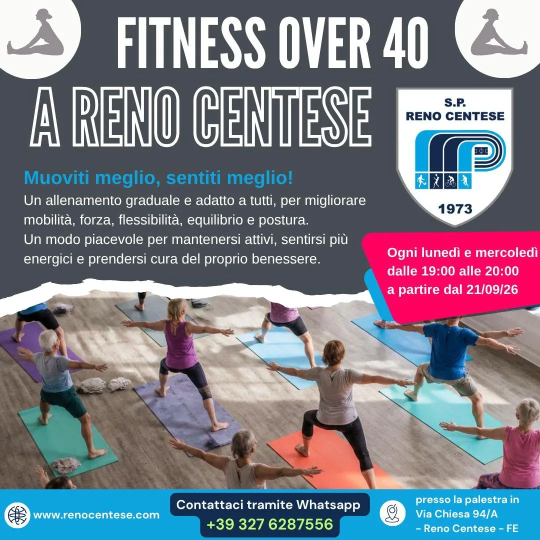 Volantino corso Fitness Over 40 a Reno Centese
