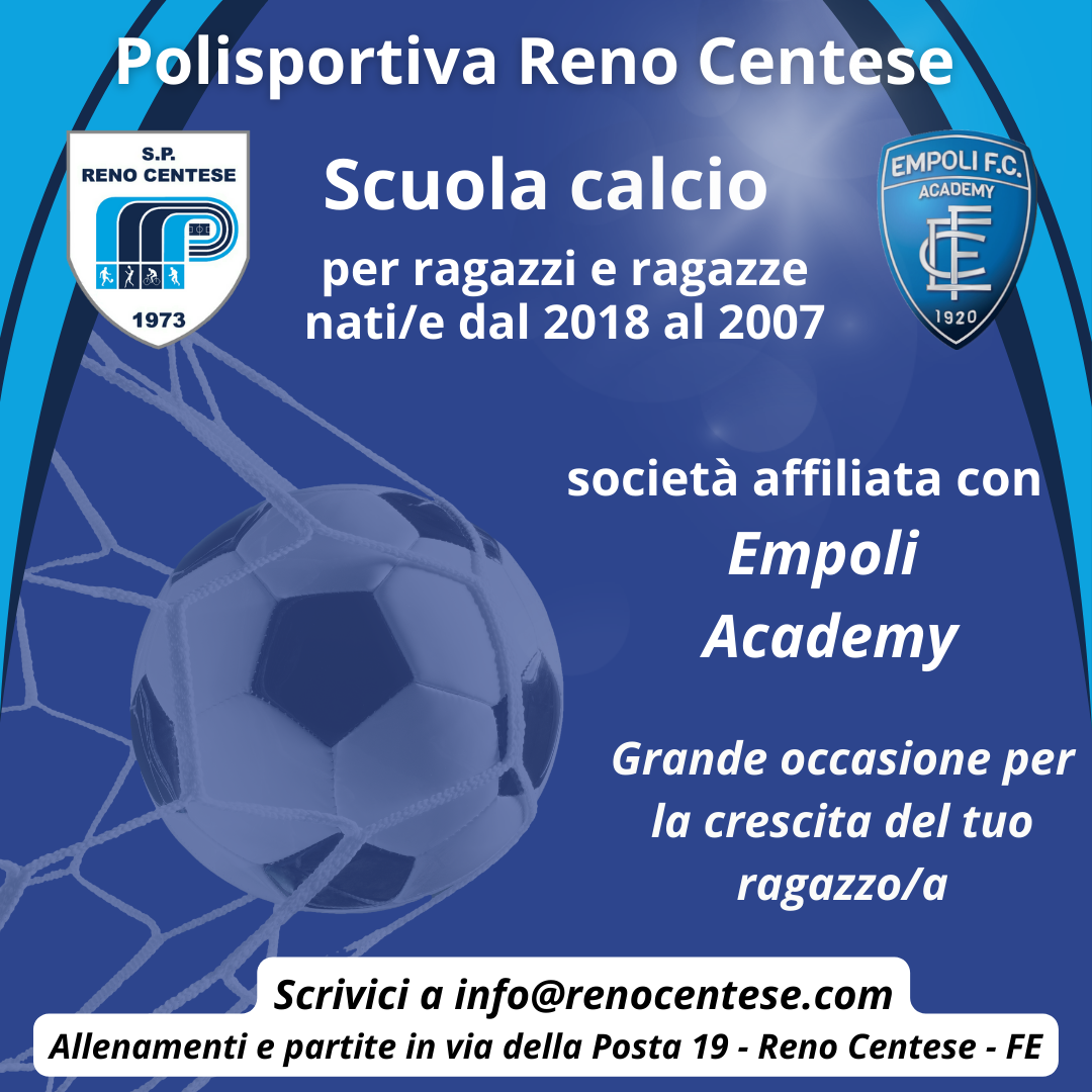 Polisportiva Reno Centese affiliazione con Empoli Academy per la scuola calcio