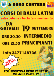 Corsi di Balli Latini a Reno Centese – Salsa Cubana e Bachata